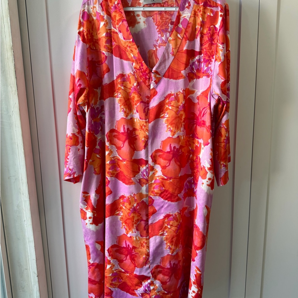 Natori Floral Robe - Pink and Red